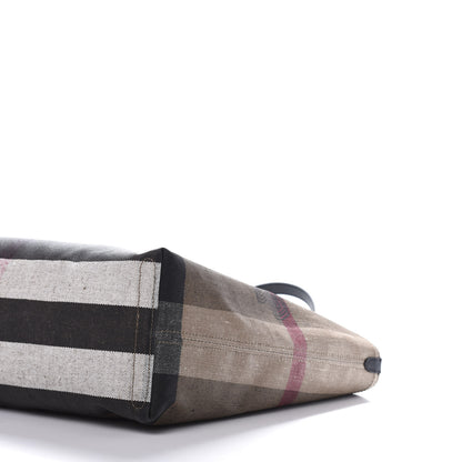 Burberry Coated Canvas Mega Check Medium Doodle Tote Black 7 of 11
