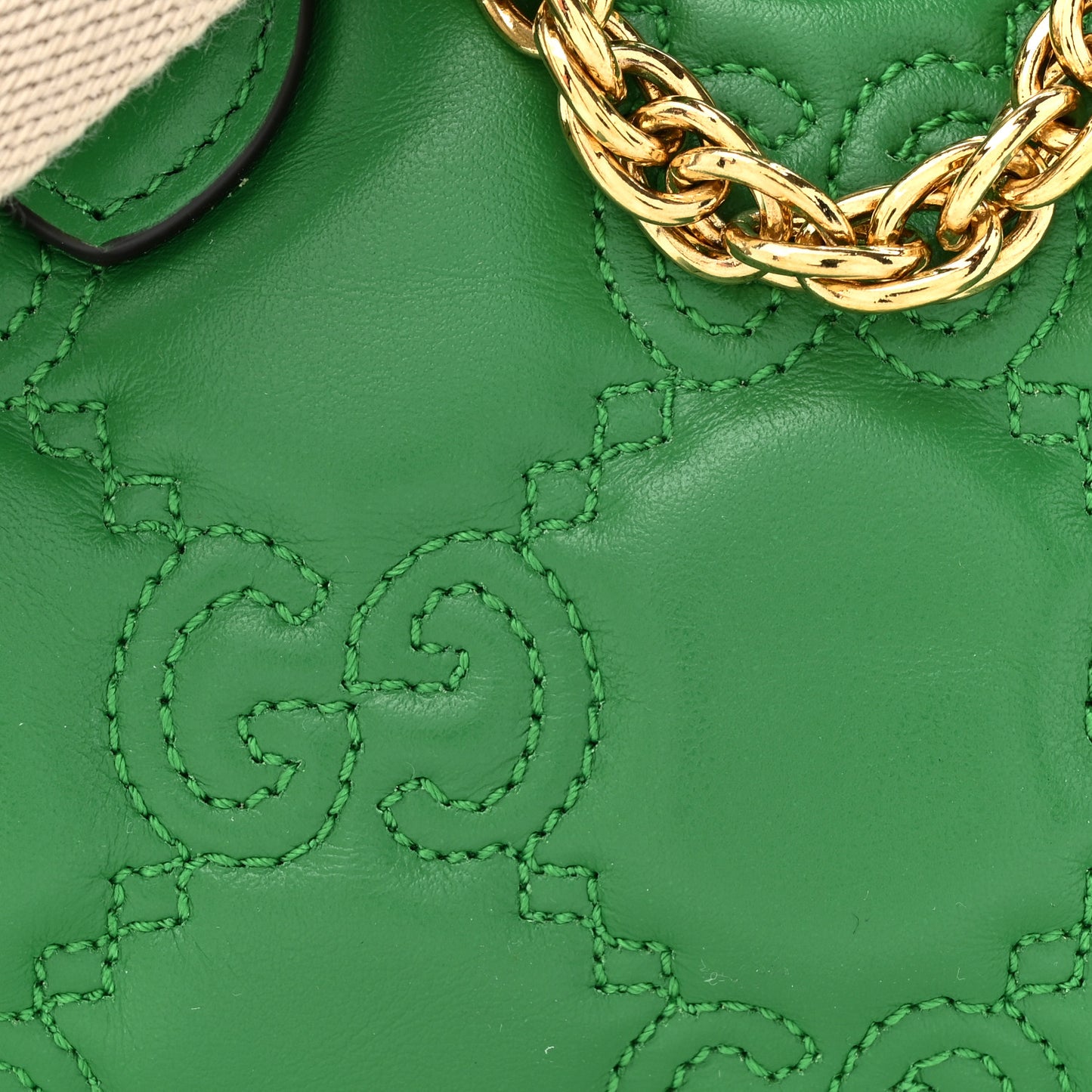 Calfskin GG Matelasse Mini Bowler Bag Spring Green Natural