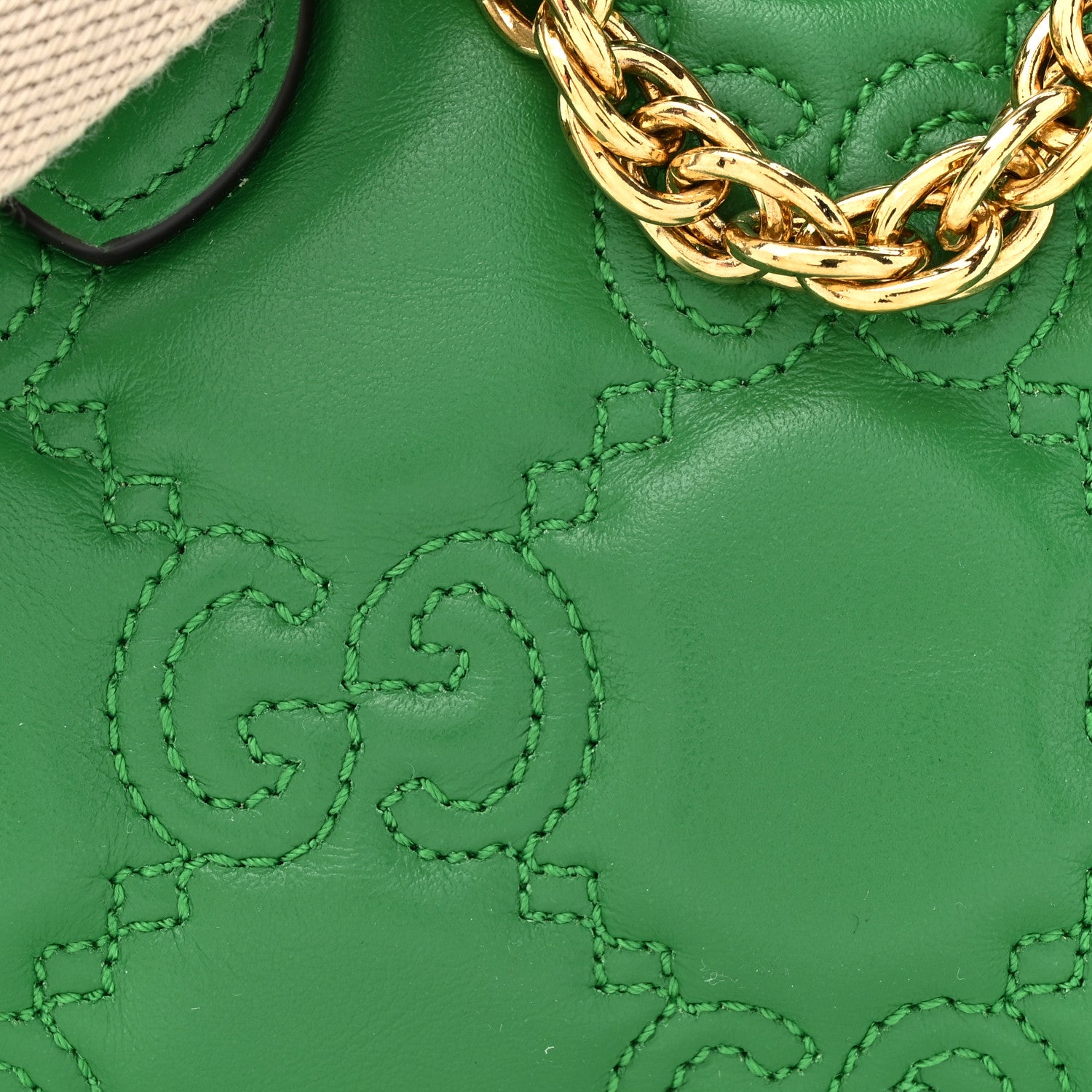 Gucci Calfskin GG Matelasse Mini Bowler Bag Spring Green Natural 8 of 10