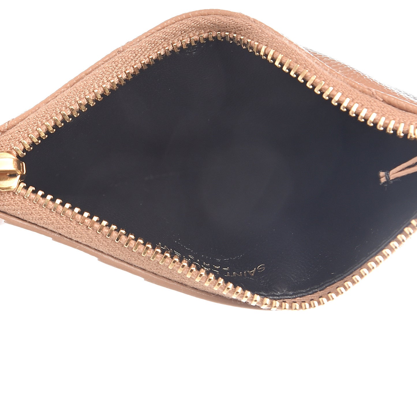 Grain De Poudre Matelasse Chevron Monogram Fragments Zippered Card Case Cork