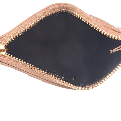 Saint Laurent Grain De Poudre Matelasse Chevron Monogram Fragments Zippered Card Case Cork 4 of 5