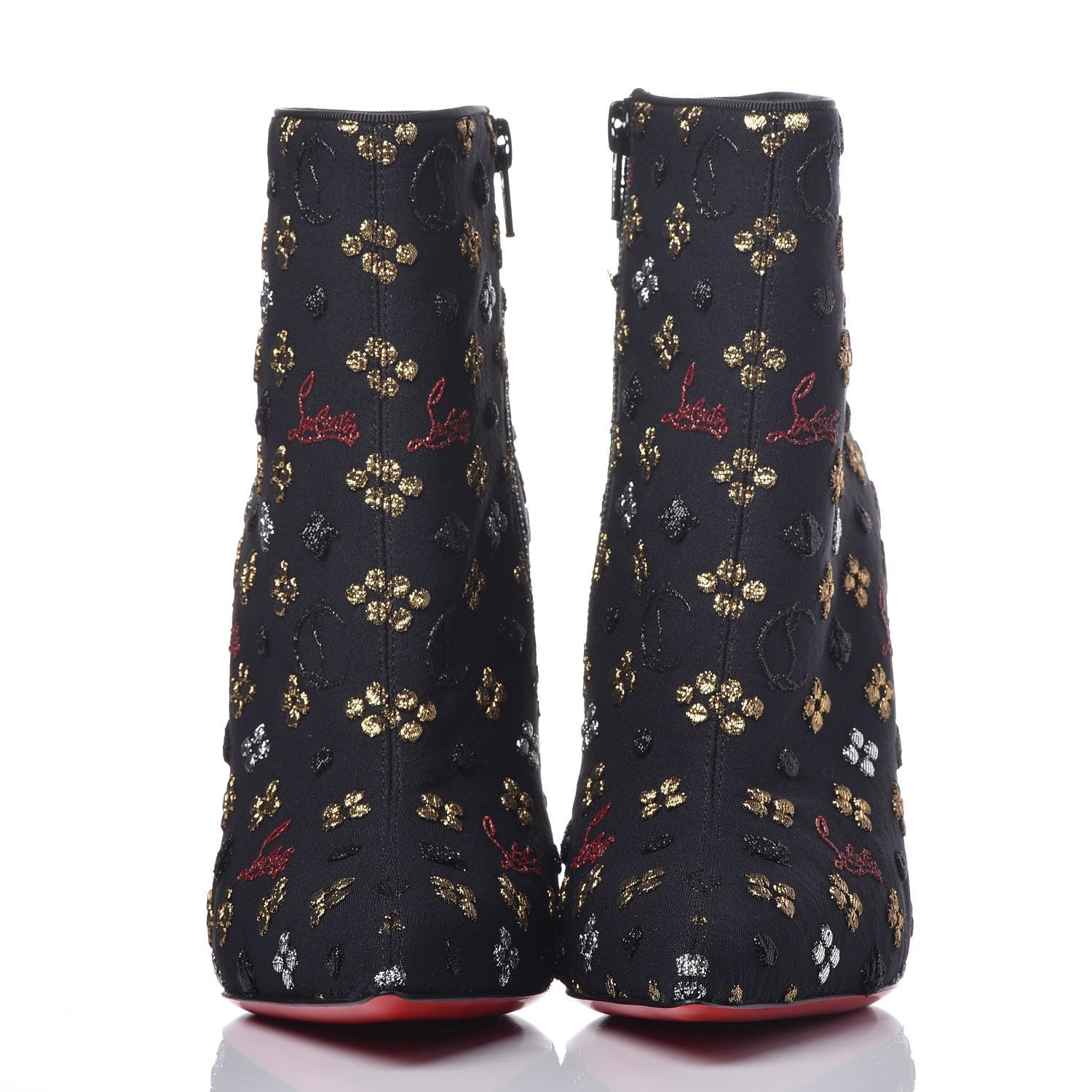 Christian Louboutin Jacquard Loubi In The Sky So Kate Booty 100 Ankle Boots 35 Multi Black 2 of 10