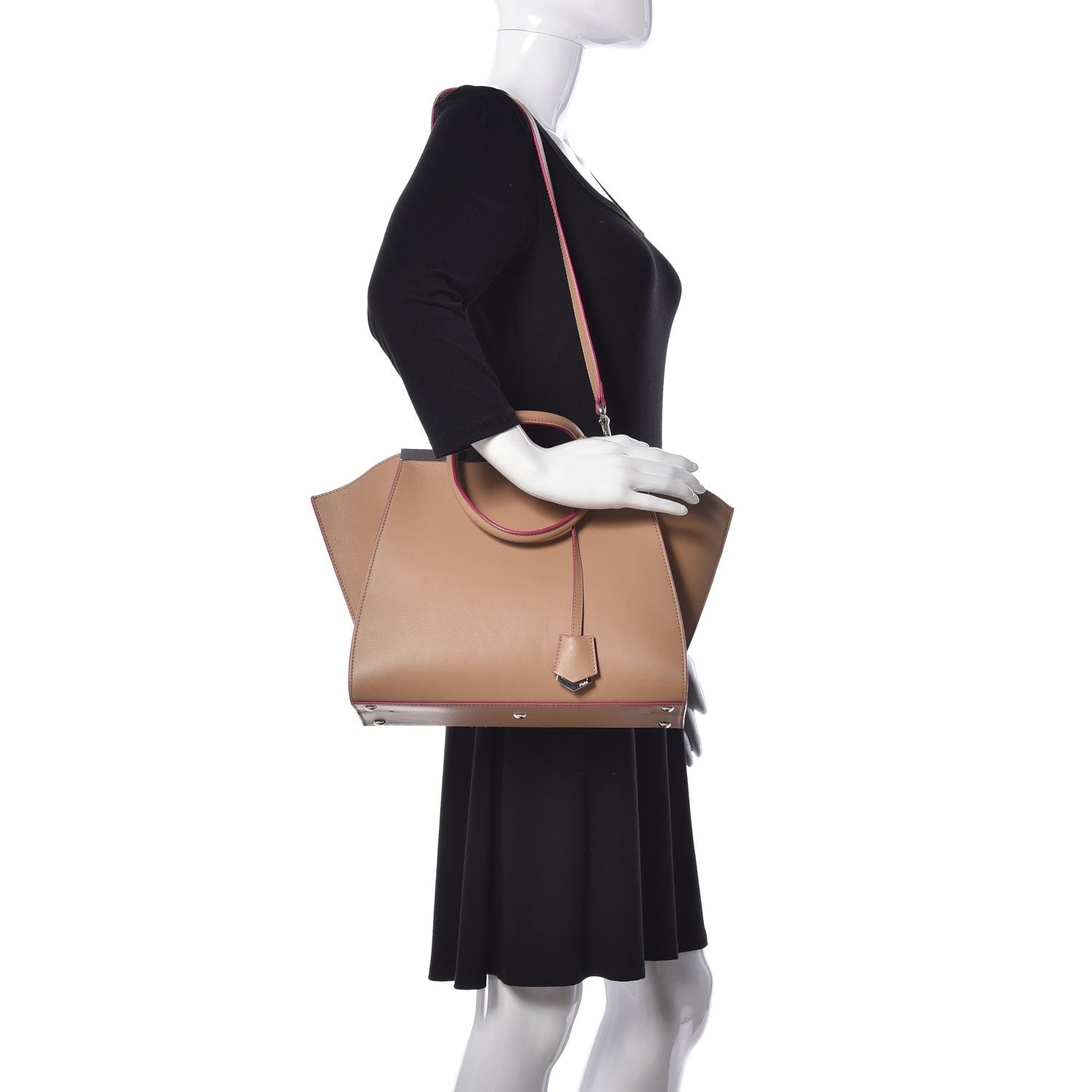 Fendi Vitello Dolce Shiny Nappa Petite 3Jours Tote Cuoio Lime 2 of 10