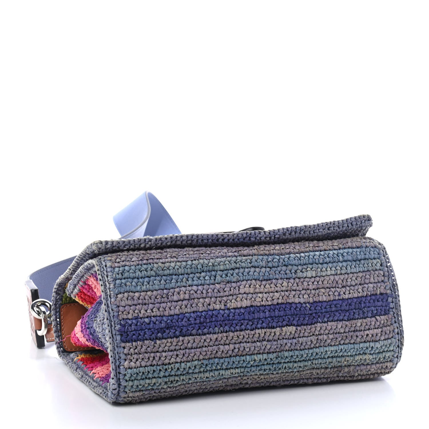 Loewe Raffia Paula's Ibiza Medium Barcelona Rainbow Shoulder Bag Tan 3 of 4