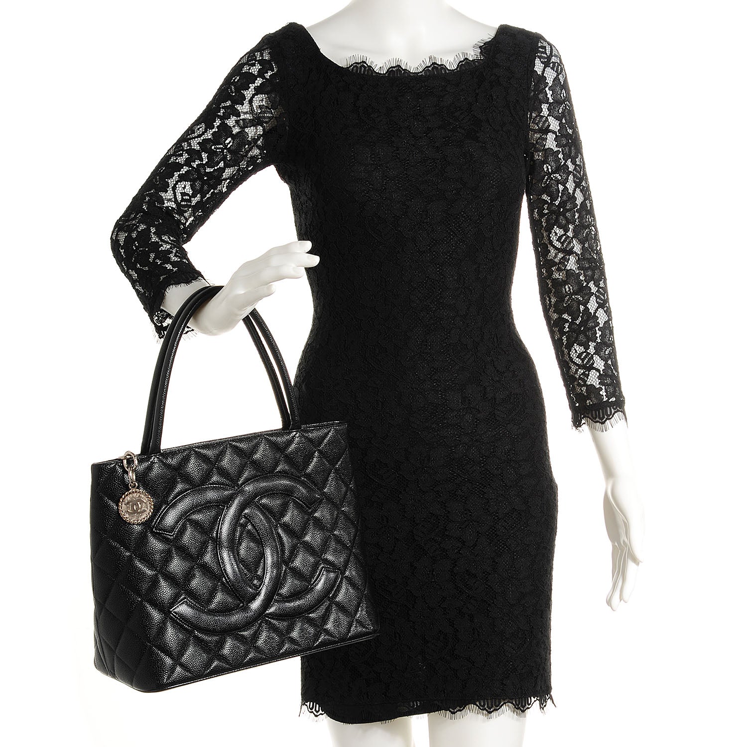 Chanel Caviar Quilted Medallion Tote Black 2 of 8