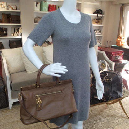 Prada Vitello Leather Medium Frame Tote Camel 2 of 11