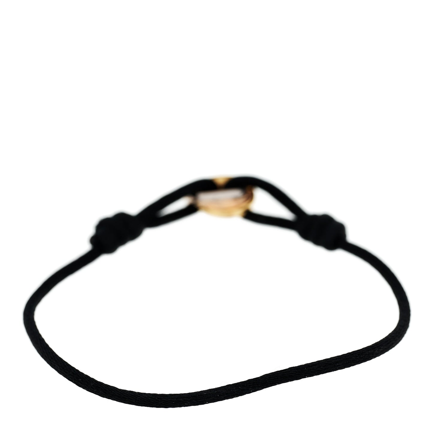 18K Pink Yellow White Gold Trinity Adjustable Cord Bracelet Black