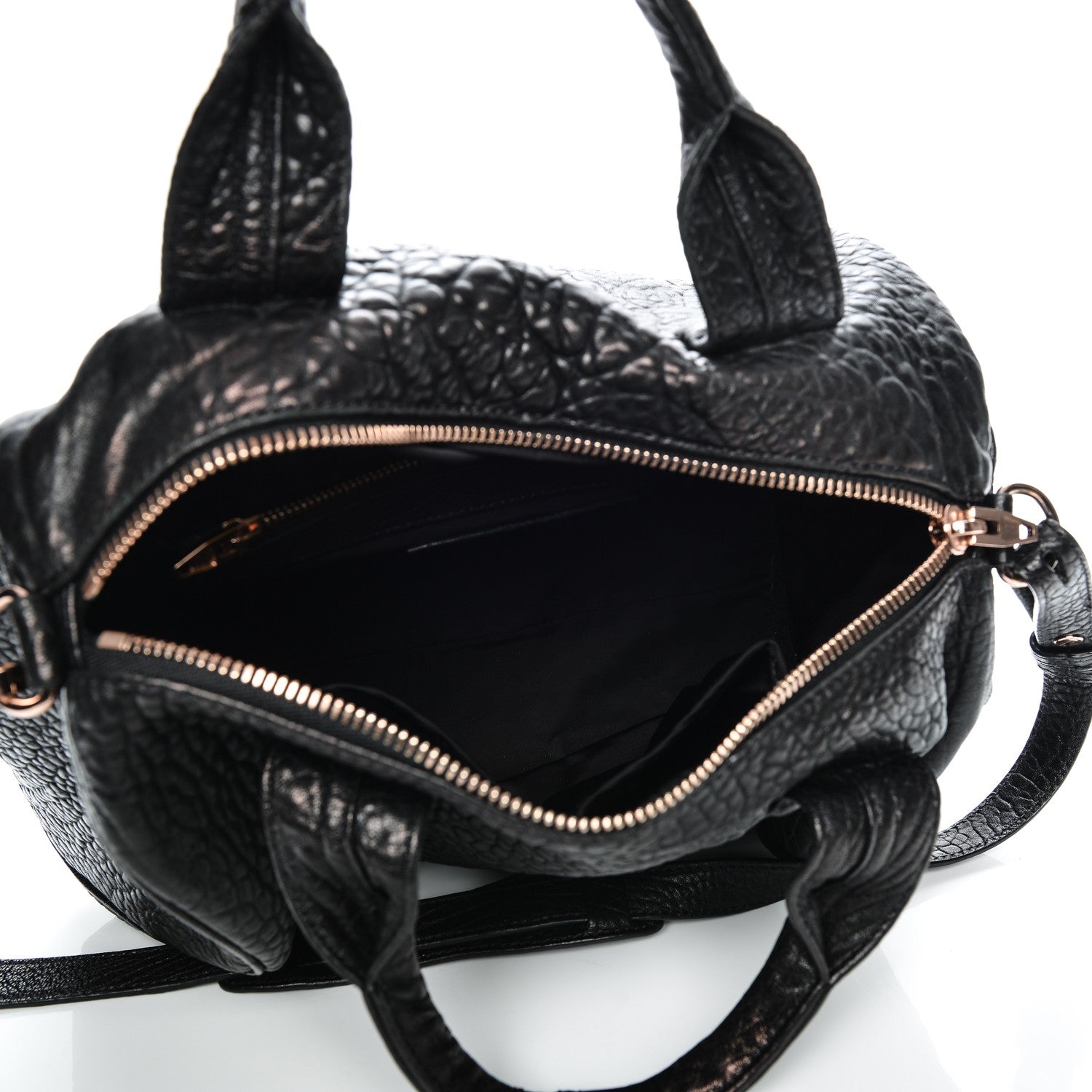 Alexander Wang Pebbled Lambskin Rocco Black Rose Gold Hardware 5 of 6