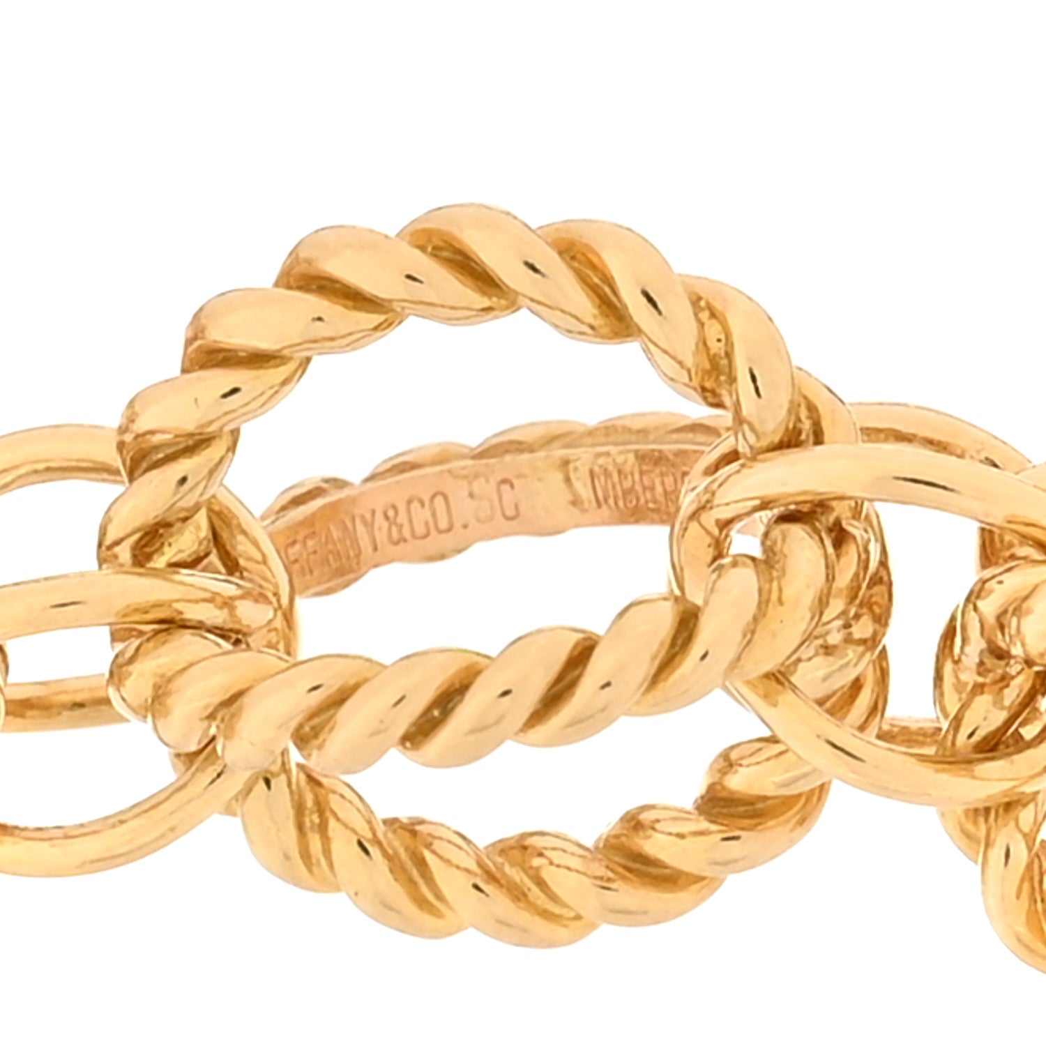 Tiffany 18K Yellow Gold Rope Circle Necklace 5 of 6
