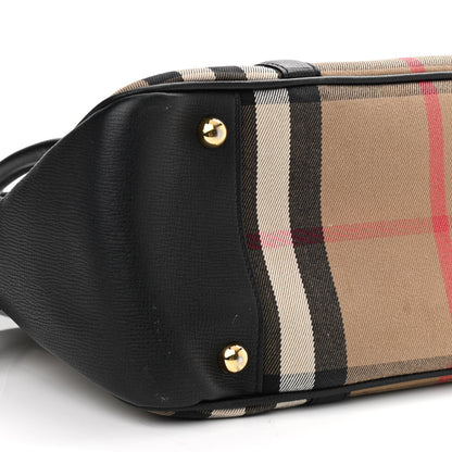 Burberry Derby Calfskin House Check Milverton Satchel Black 8 of 10