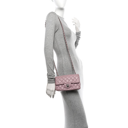 Chanel Lambskin Quilted Mini Rectangular Flap Light Purple 3 of 12