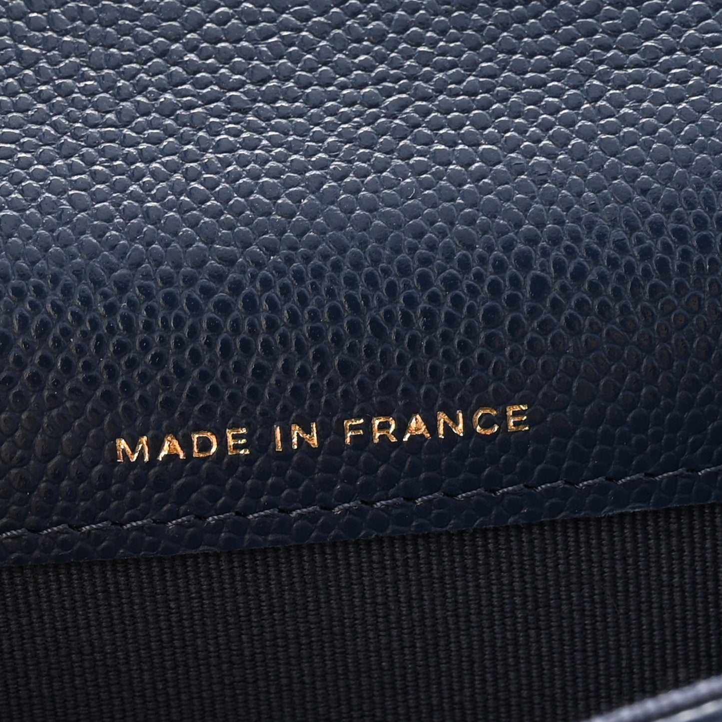 Caviar Quilted Flap Card Holder Wallet Dark Blue