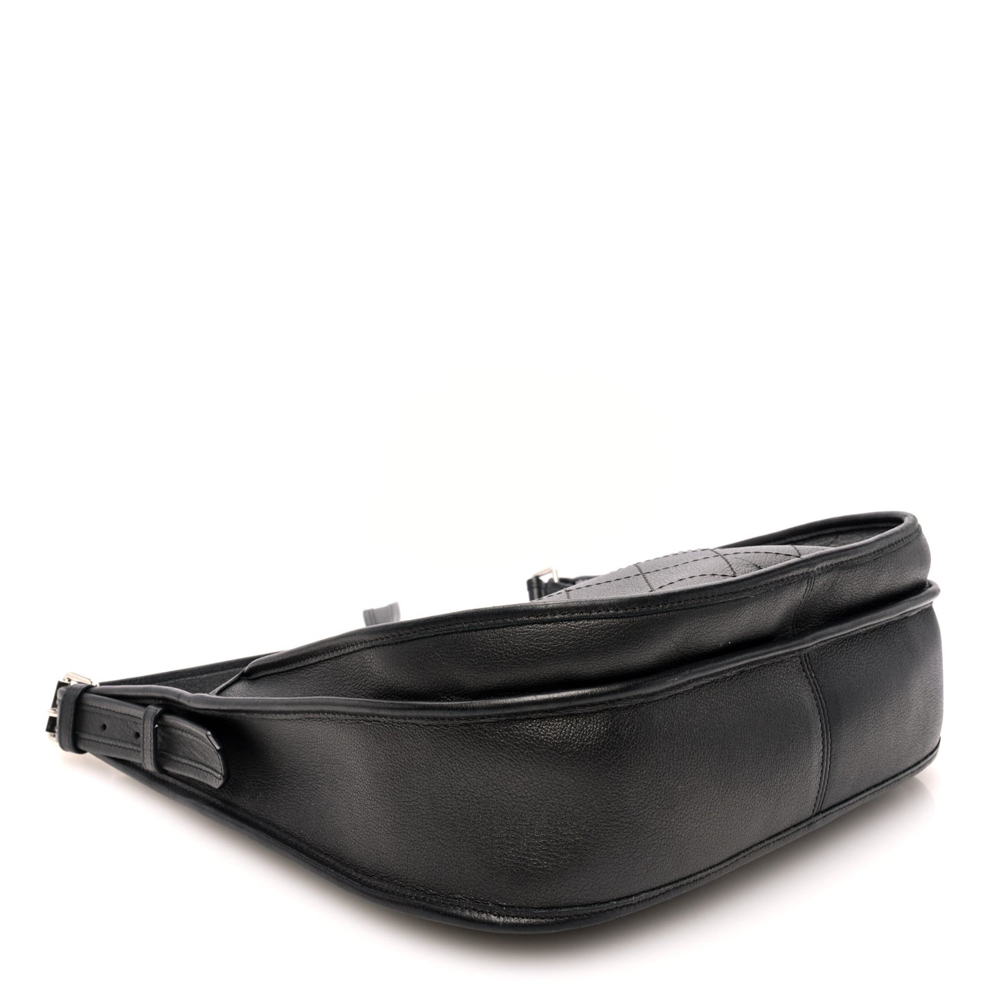 Calfskin Quilted Large Jungle Stroll Hobo Bag Black