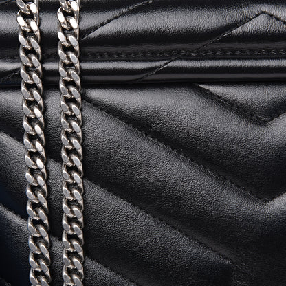 Saint Laurent Calfskin Y Quilted Monogram Small Loulou Chain Satchel Black 9 of 9