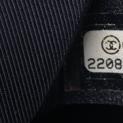 Chanel Denim Pleated Denim Turtle Flap Dark Blue 6 of 8