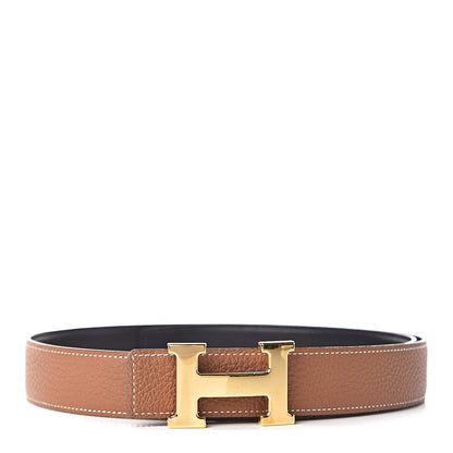 Hermes Box Togo 32mm H Belt 90 Black Gold 1 of 7