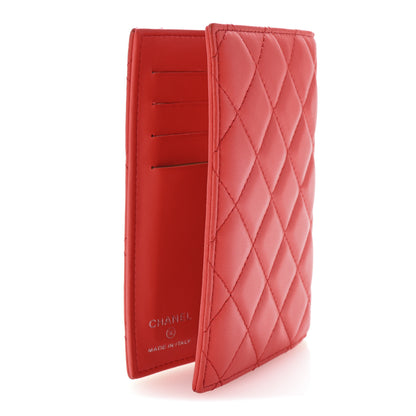 Chanel Lambskin Quilted Passport Holder Red 3 of 8