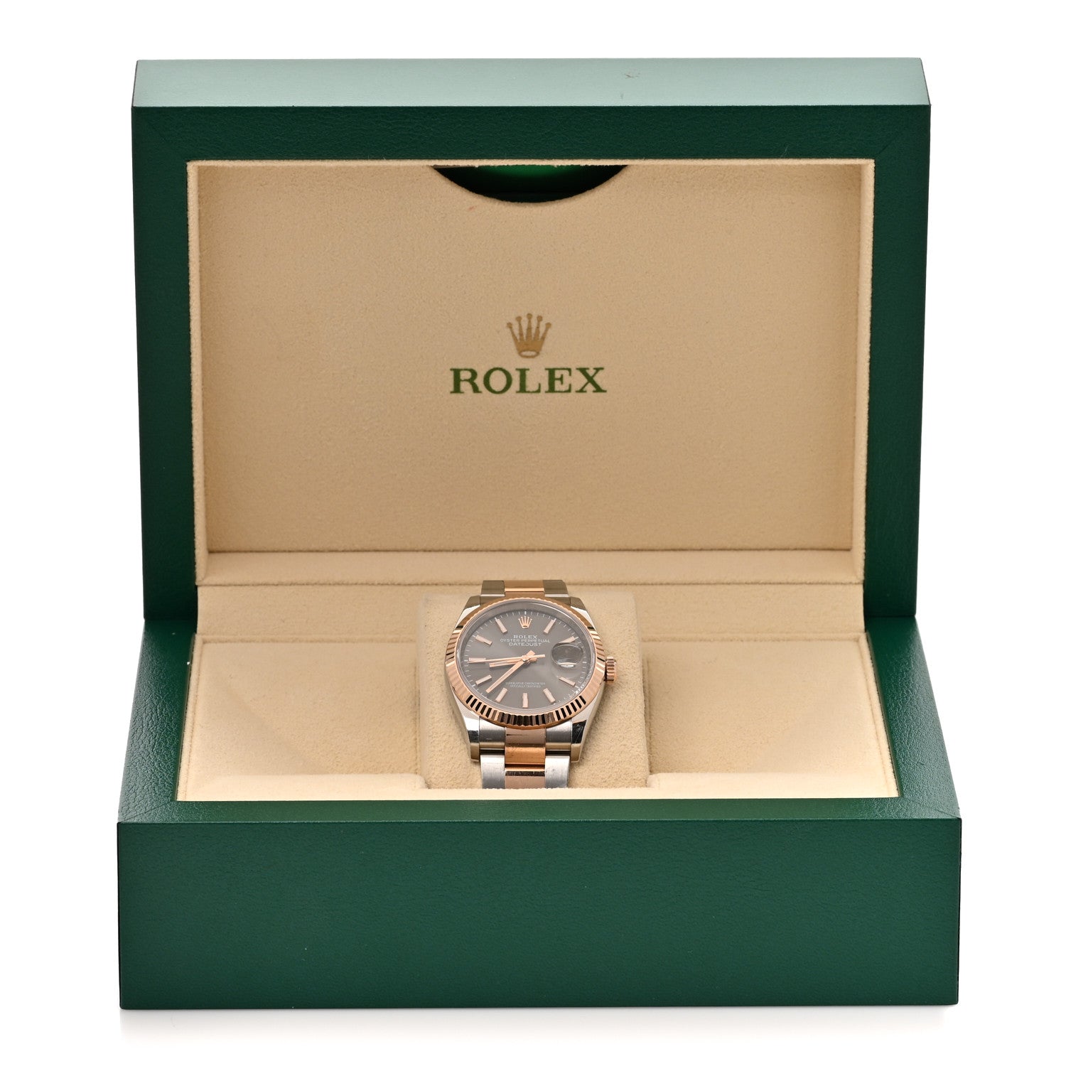 Rolex Stainless Steel 18K Everose Gold 36mm Oyster Perpetual Datejust Watch Slate 126231 5 of 5