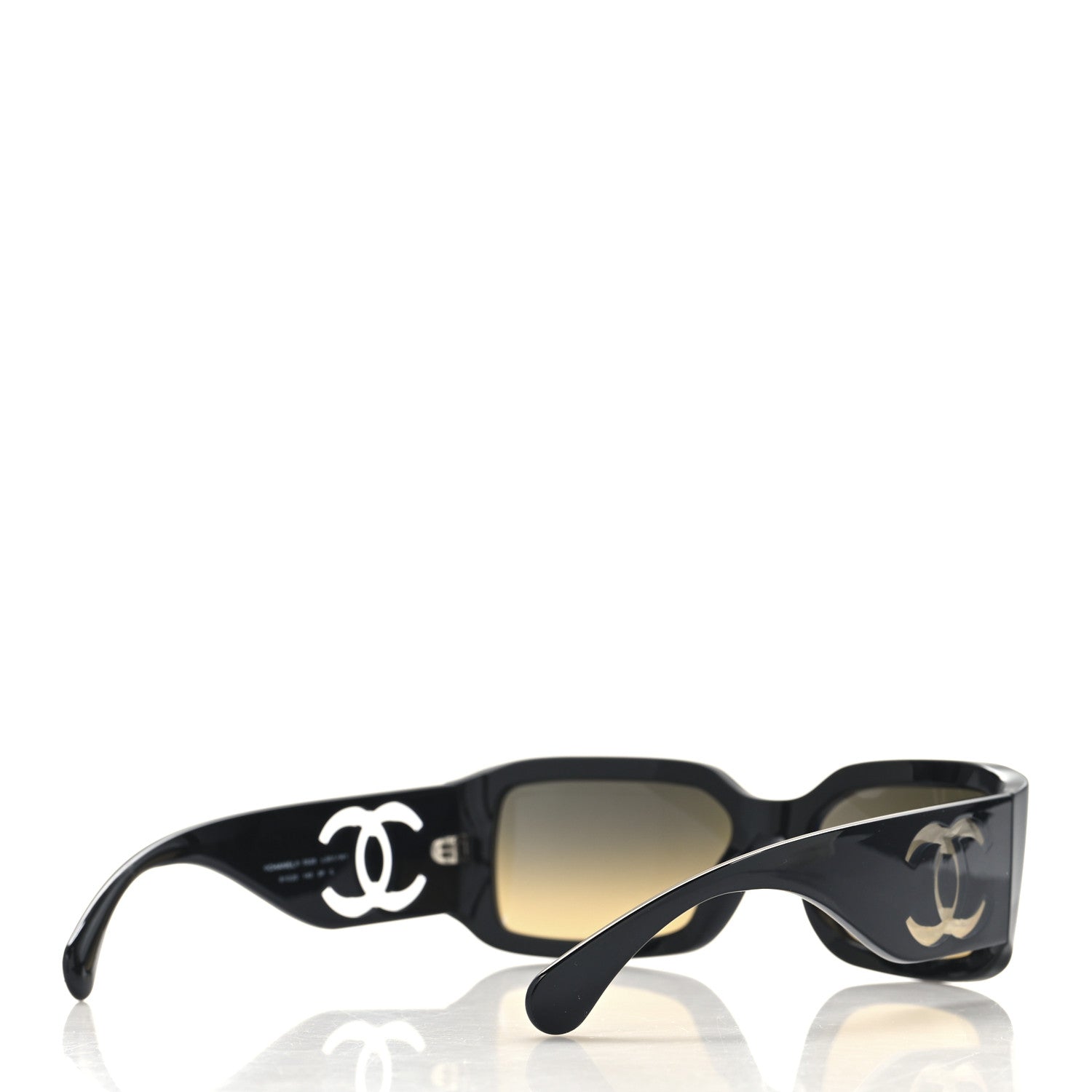 Chanel Acetate Polarized Rectangle Sunglasses 5526 Black 4 of 7