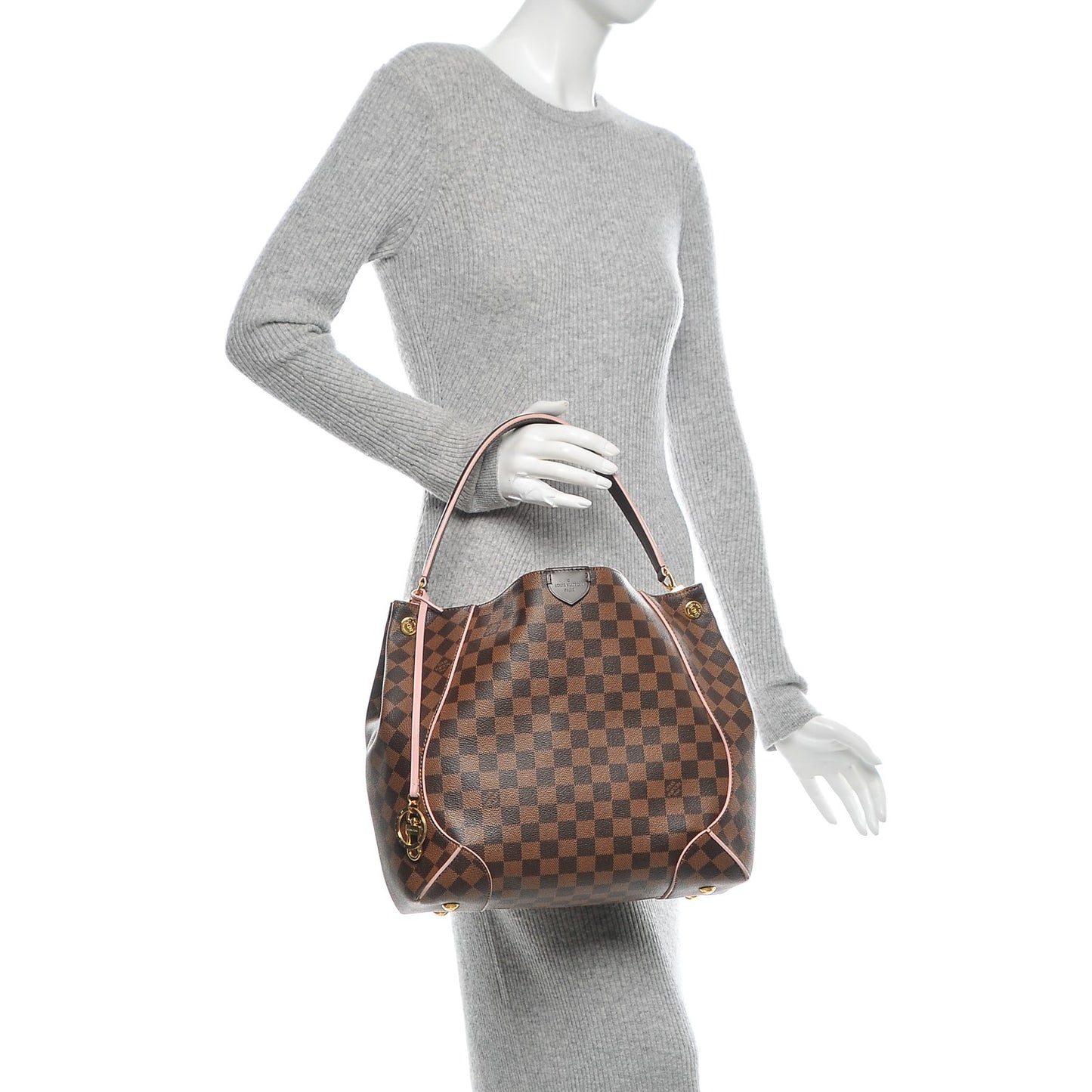 Damier Ebene Caissa Hobo Rose Ballerine