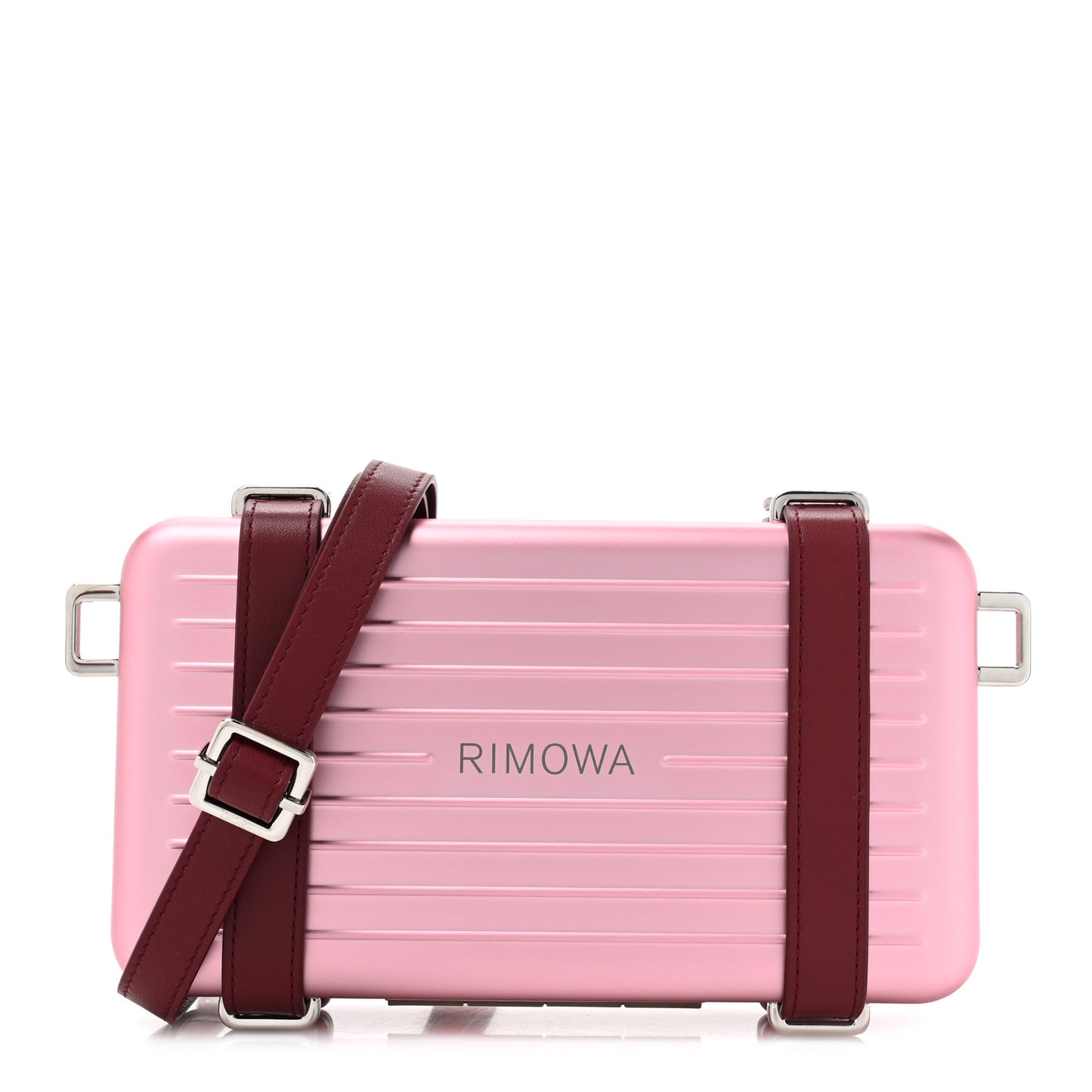 CHRISTIAN DIOR X RIMOWA Aluminum Personal Clutch On Strap Rose