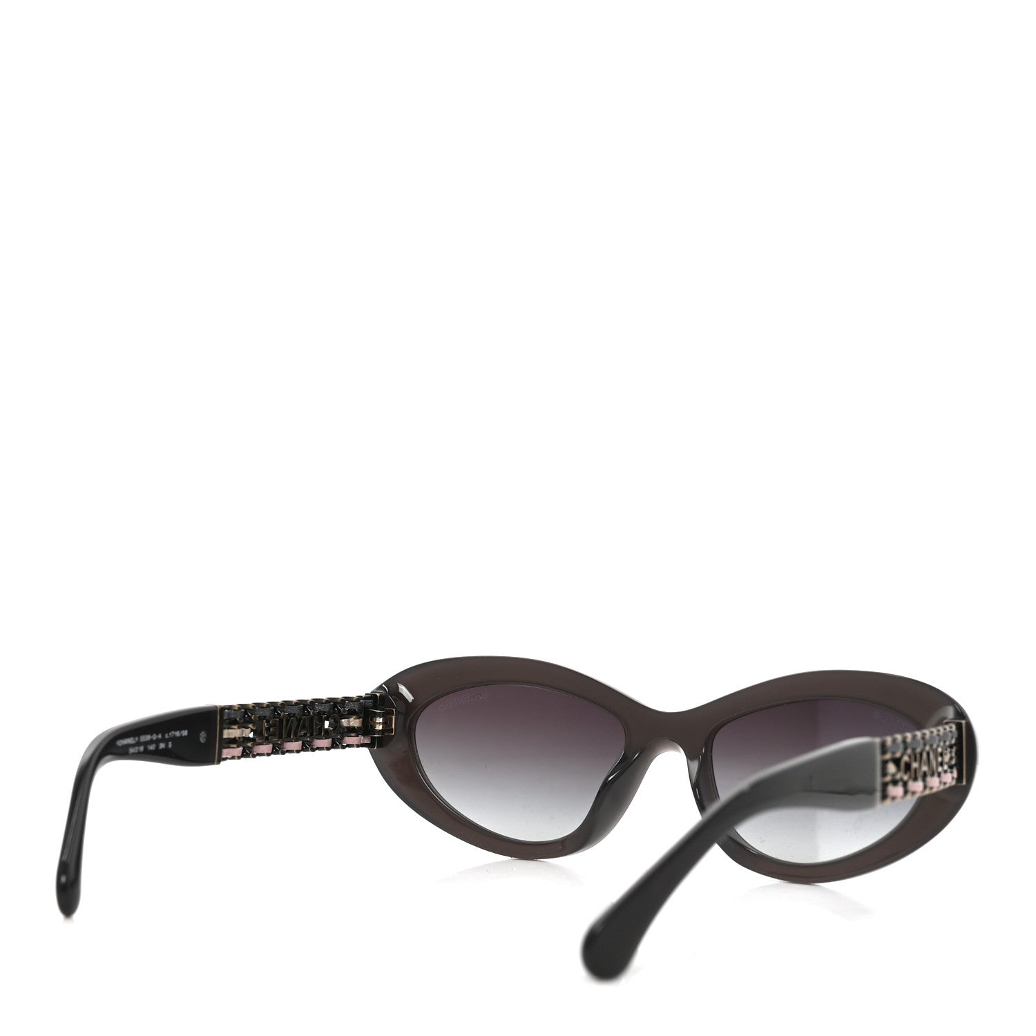 Chanel Acetate Lambskin Cat Eye Sunglasses 5538-Q Grey Multicolor 4 of 7
