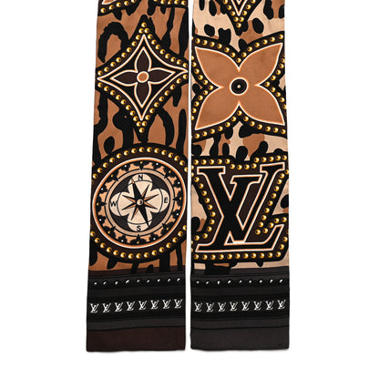 Louis Vuitton Silk Monogram LV World Bandeau Brown 2 of 4