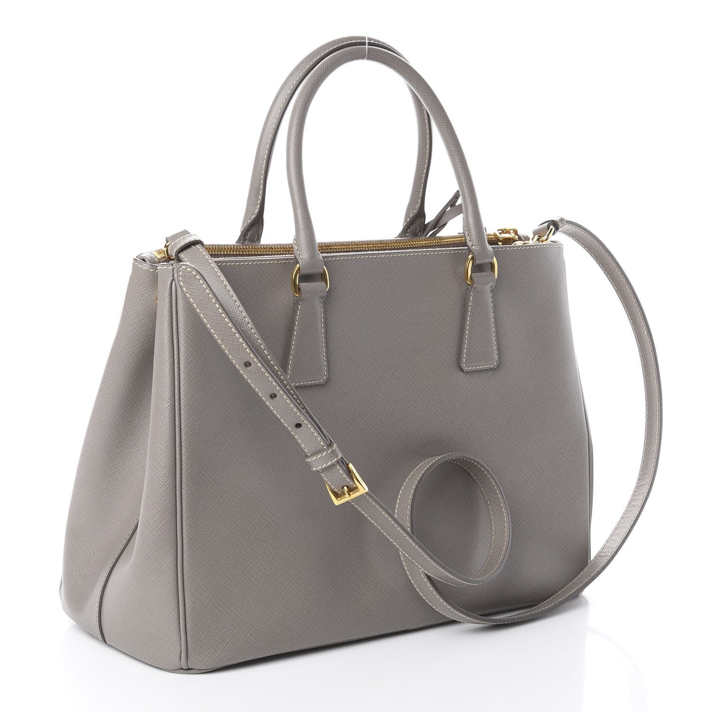 Saffiano Medium Galleria Double Zip Tote Argilla