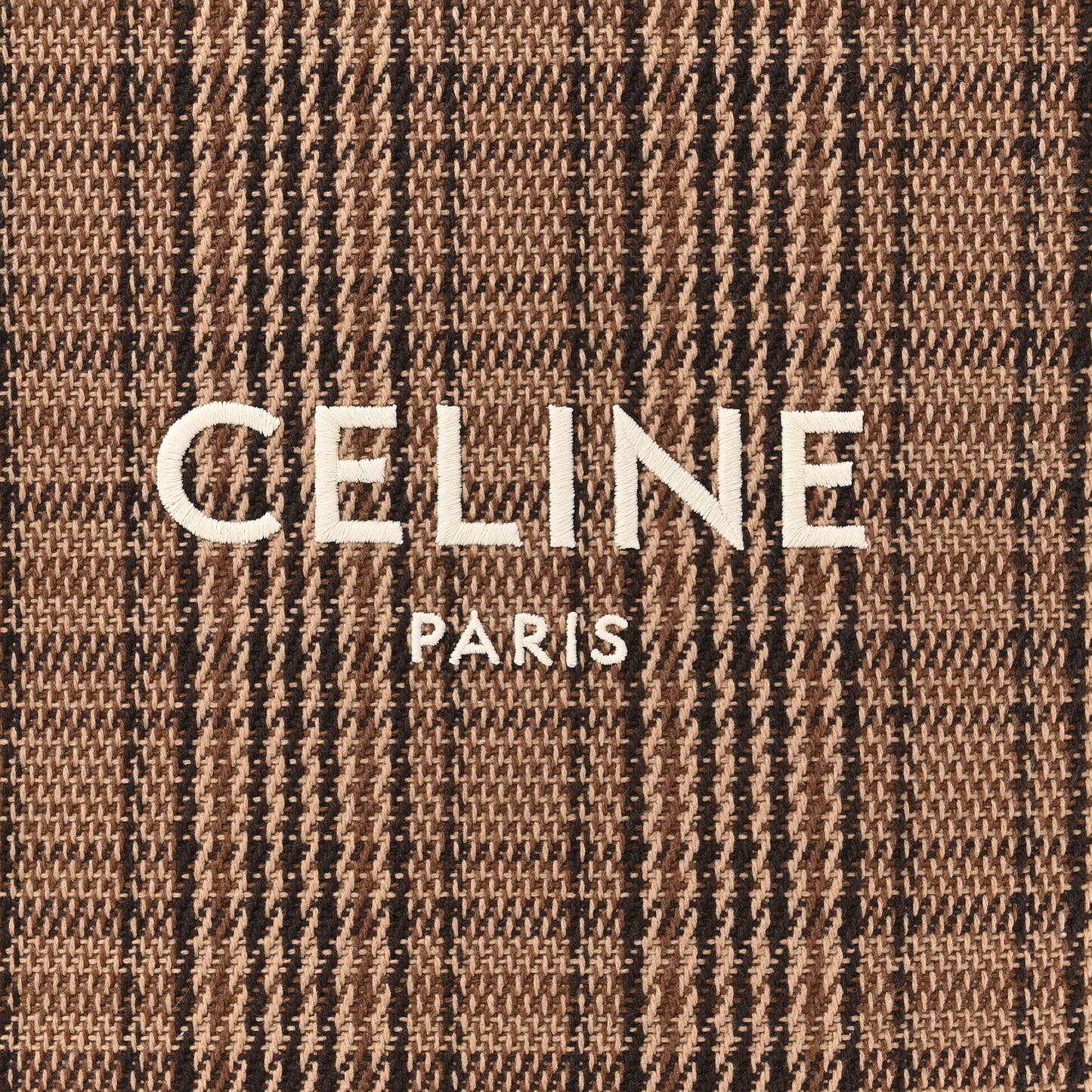Calfskin Tweed Small Vertical Cabas Dark Brown