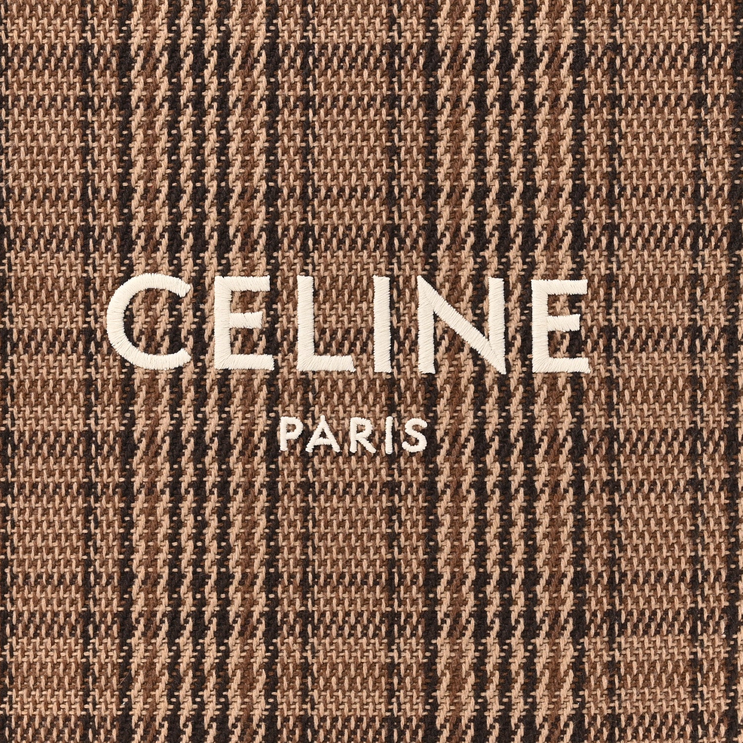 Celine Calfskin Tweed Small Vertical Cabas Dark Brown 7 of 10