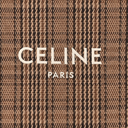Celine Calfskin Tweed Small Vertical Cabas Dark Brown 7 of 10