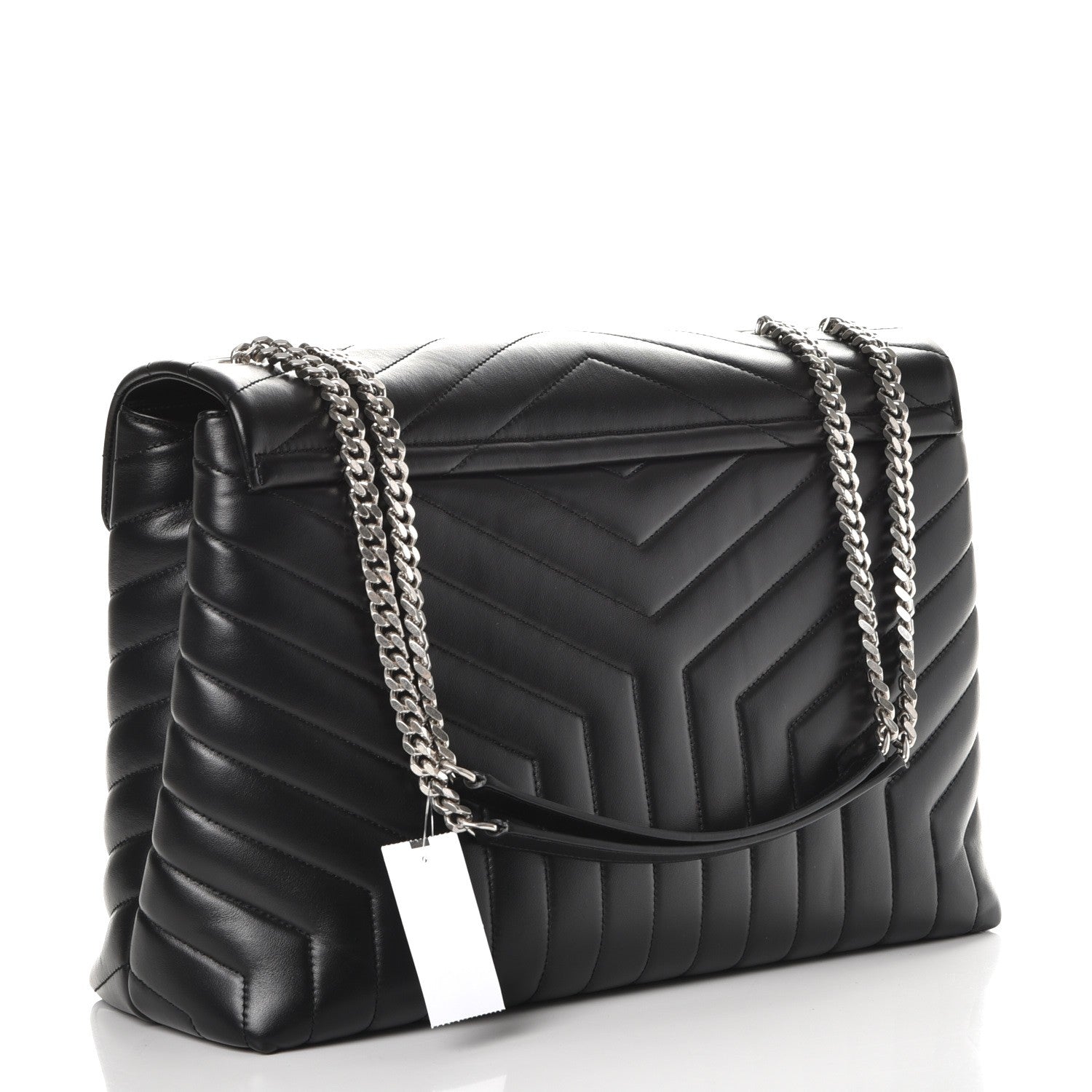 Saint Laurent Calfskin Y Quilted Monogram Large Loulou Chain Satchel Black 4 of 9