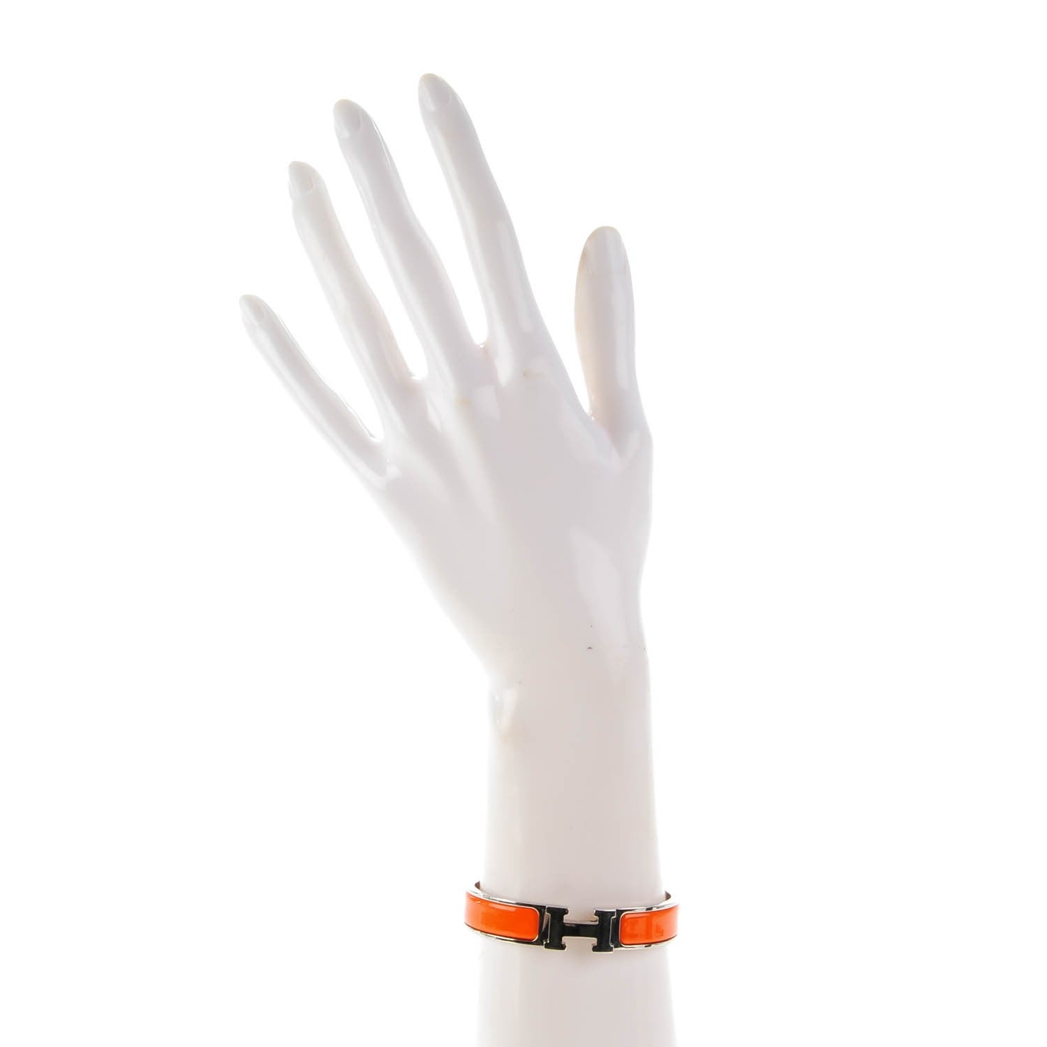 Hermes Enamel Narrow Clic Clac H Bracelet PM Orange 2 of 6