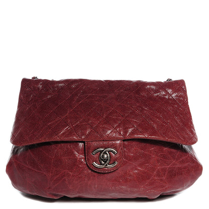 Chanel Grained Calfskin Maxi Elastic Flap Burgundy 1 of 8