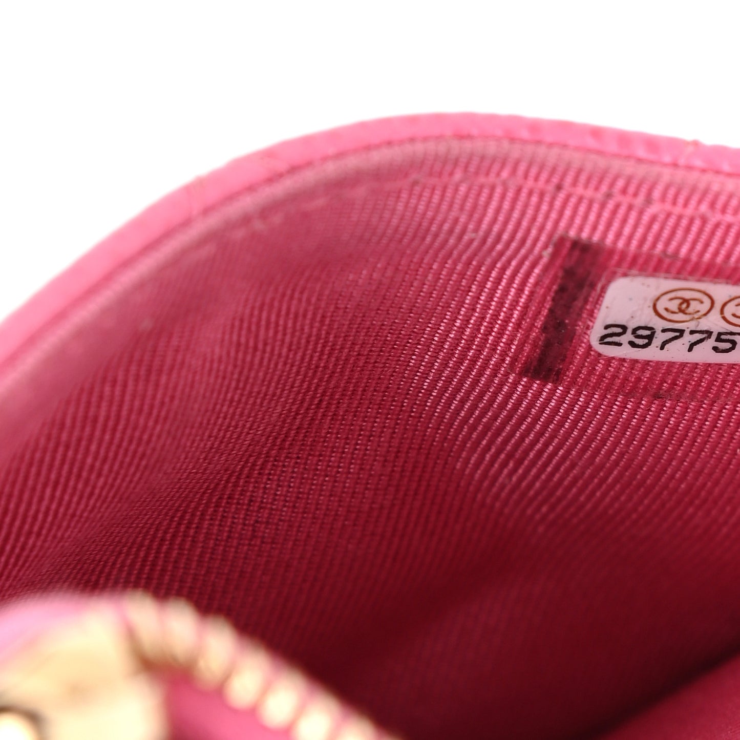 Caviar Quilted CC Zip Card Holder Pink