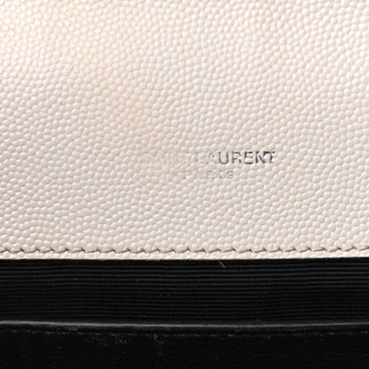 Saint Laurent Grain De Poudre Textured Mixed Matelasse Medium Triquilt Monogram Satchel Granite 11 of 21