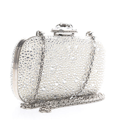 Alexander McQueen Crystal Spider Box Chain Clutch Silver 2 of 9