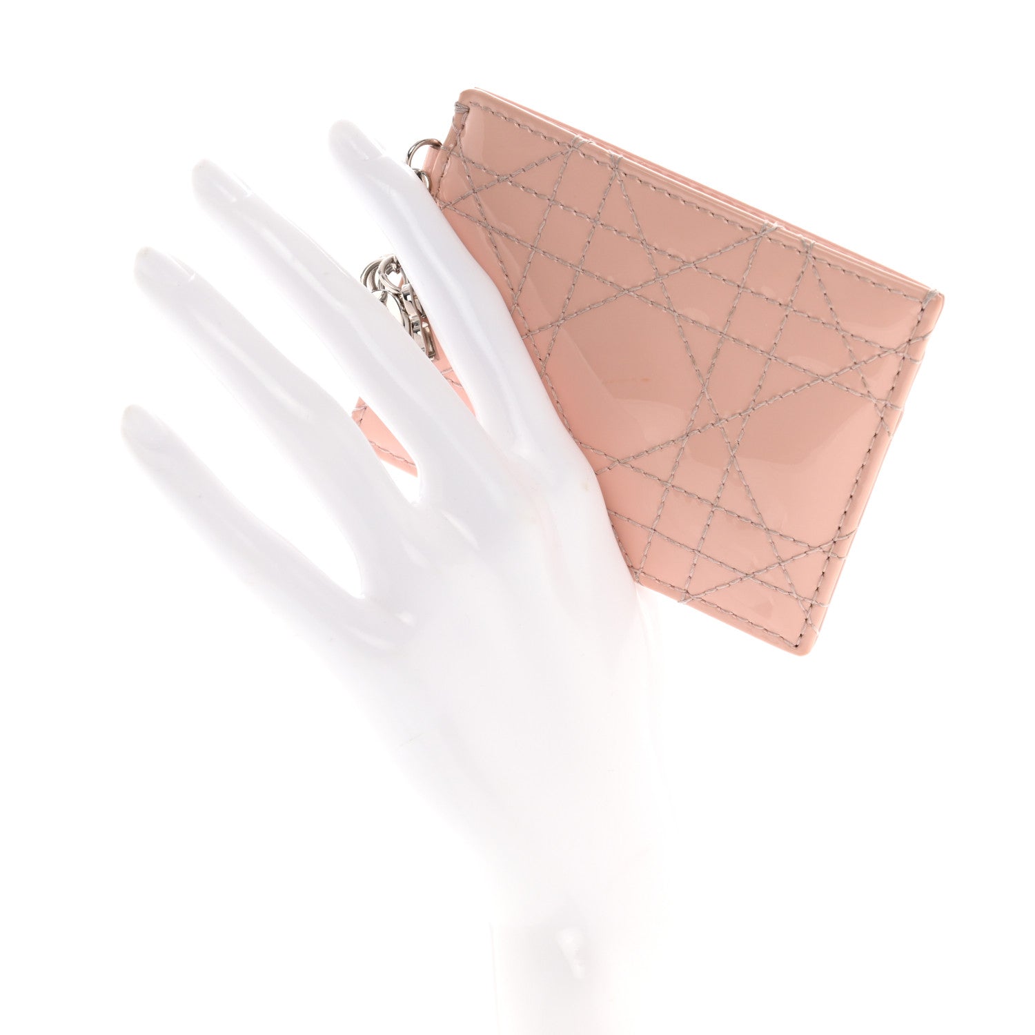 Christian Dior Patent Cannage Lady Dior Card Holder Rose Clair 4 of 10