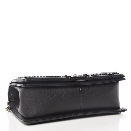 Chanel Calfskin Quilted Medium Boy Top Handle Flap Black 4 of 10