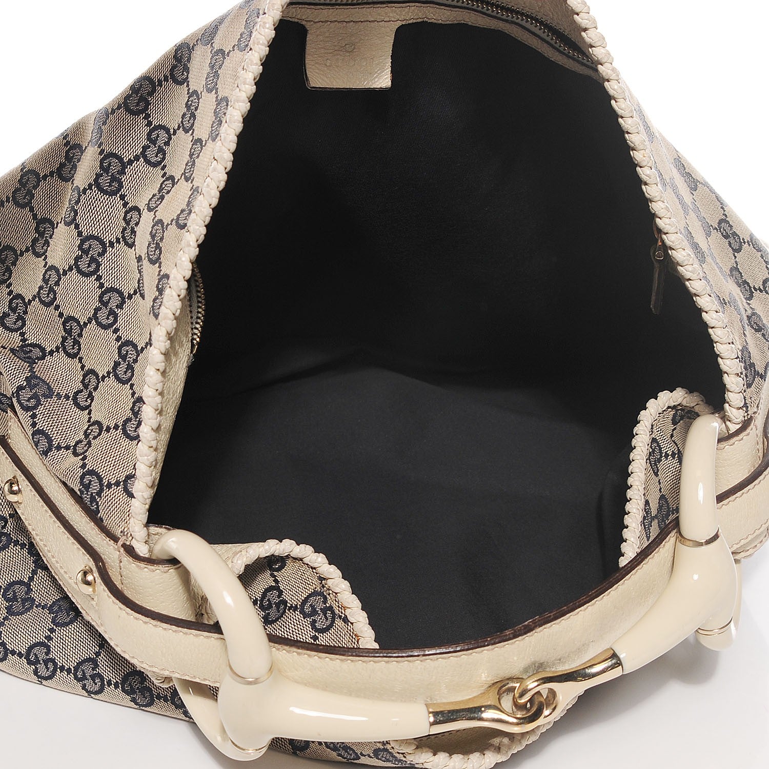 Gucci Monogram Large Horsebit Chain Hobo Navy 5 of 7
