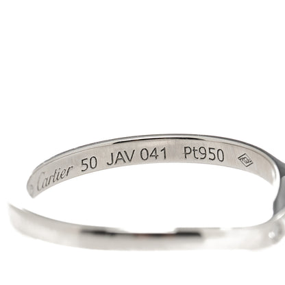 Cartier Platinum 3 Diamond Ballerine Wedding Band Ring 50 5.25 5 of 5