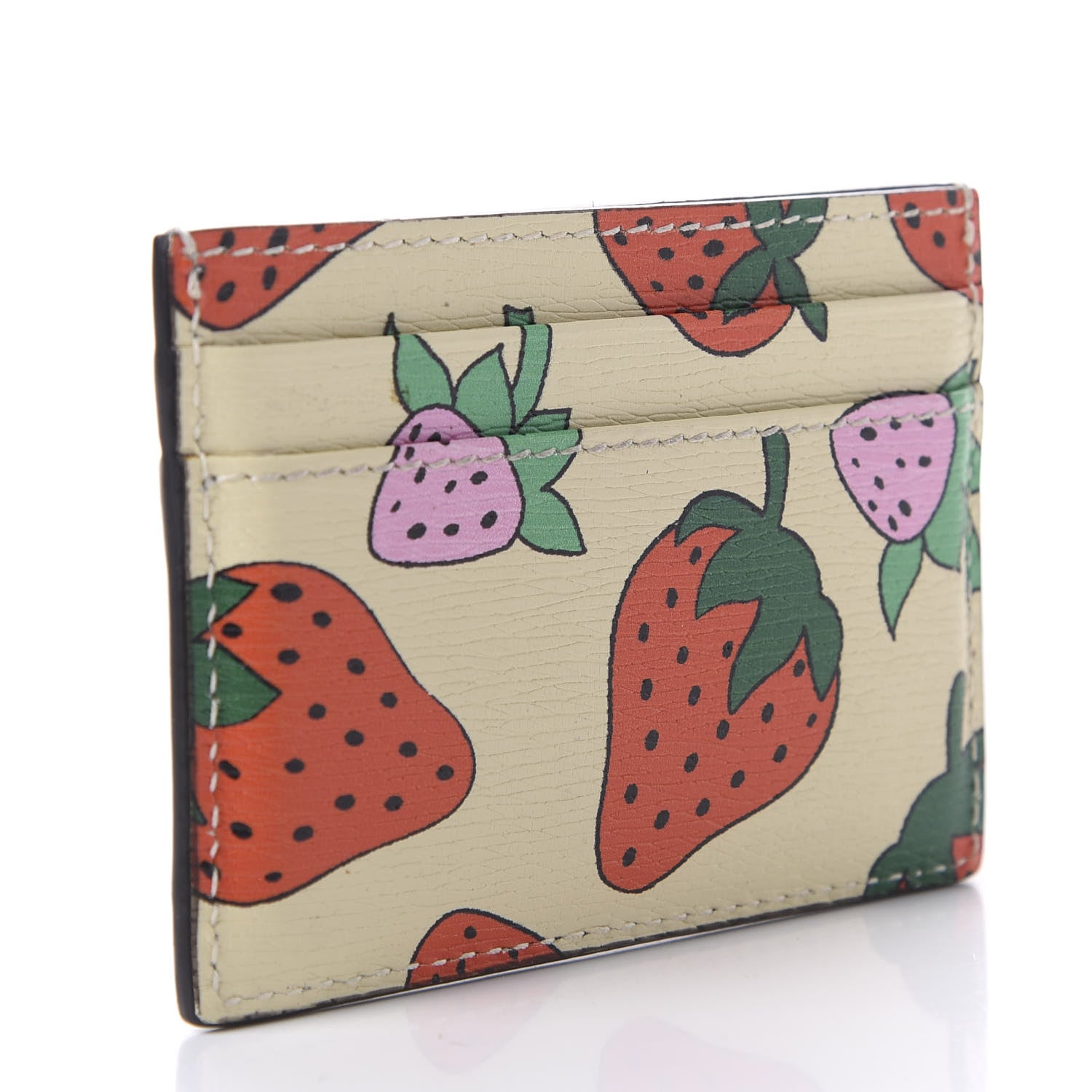Gucci Calfskin Strawberry Print Zumi Case Case Ivory Red 3 of 6