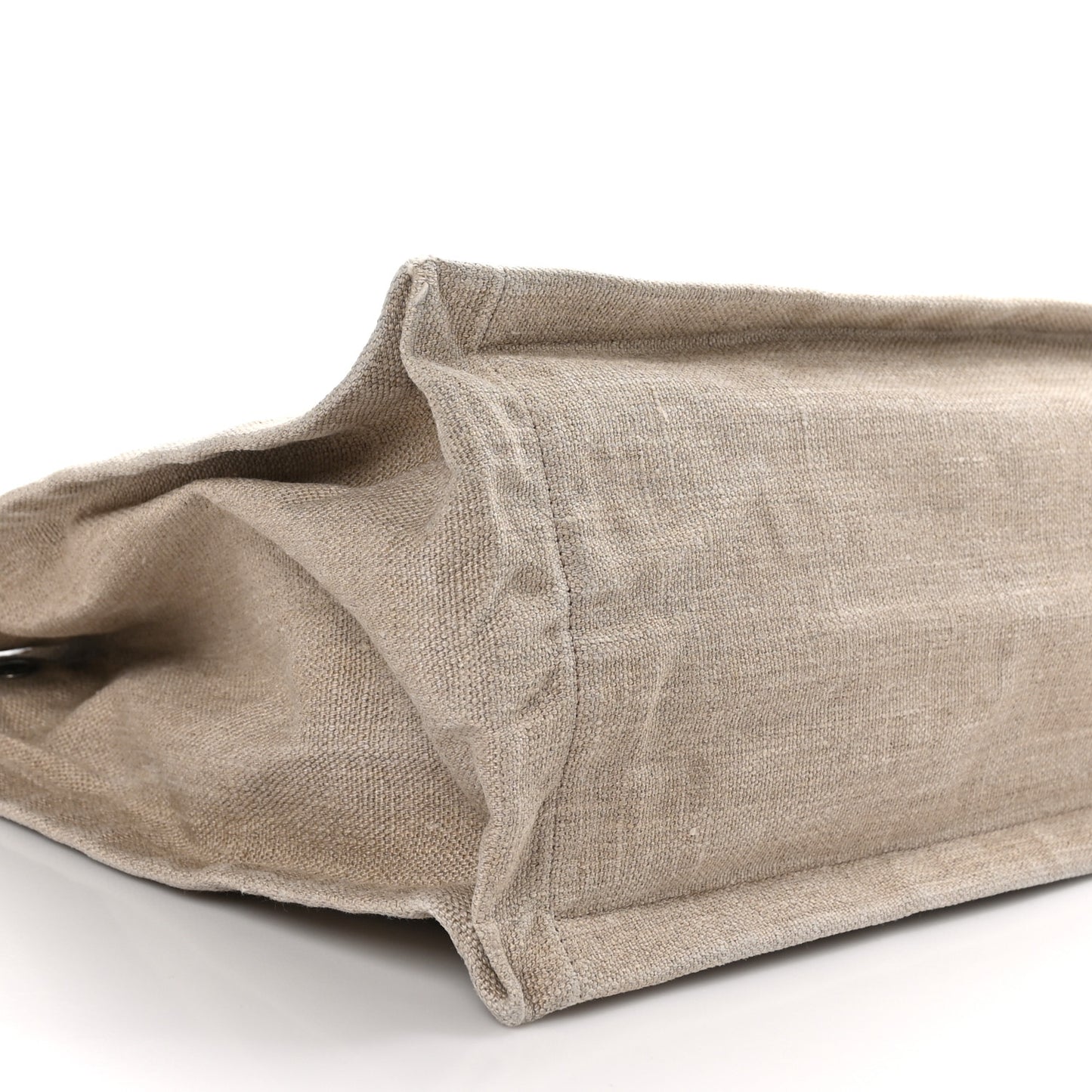 Linen Calfskin Small Rive Gauche Tote Greggio Natural