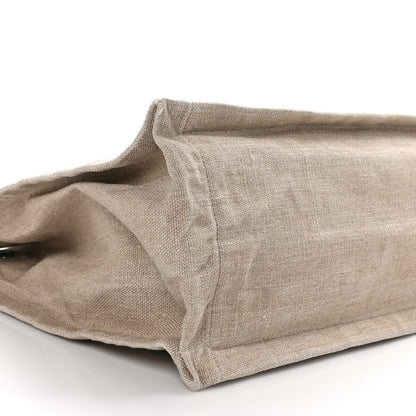 Saint Laurent Linen Calfskin Small Rive Gauche Tote Greggio Natural 9 of 13