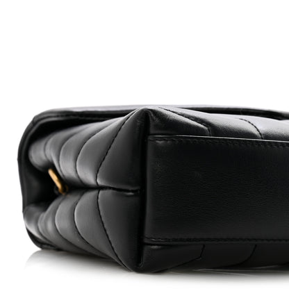Saint Laurent Calfskin Y Quilted Monogram Toy Loulou Crossbody Bag Black 9 of 11
