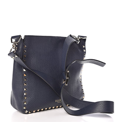 Valentino Garavani Pebbled Calfskin Small Rockstud Flip-Lock Messenger Bag Marine 3 of 10