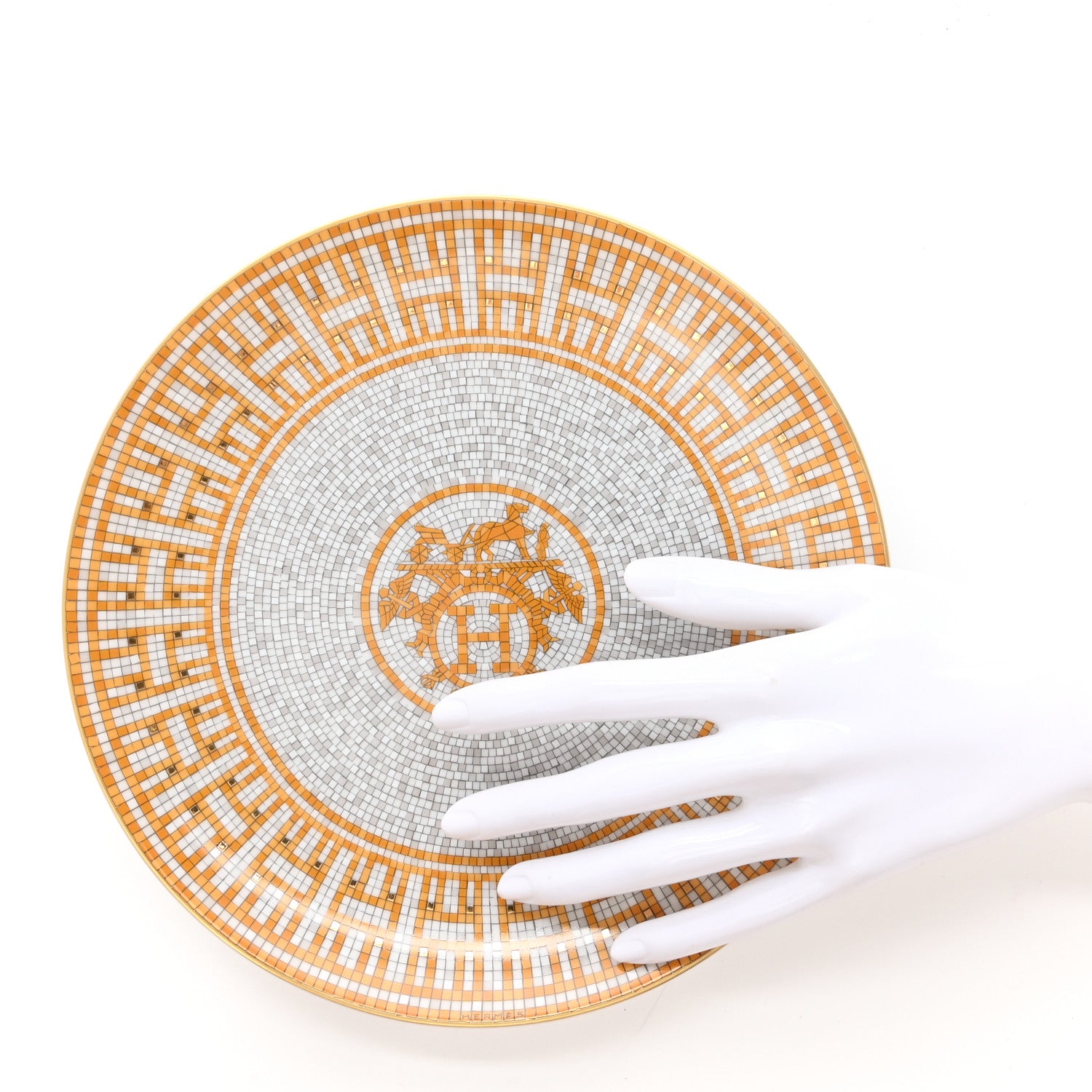 Hermes Porcelain Mosaique au 24 Dessert Plate Set of 2 2 of 7