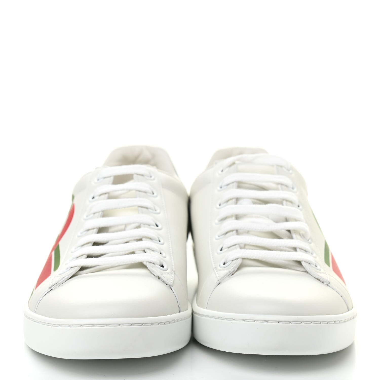 Gucci Calfskin Interlocking G Womens New Ace Sneakers 38.5 White Red Flame Green 2 of 8