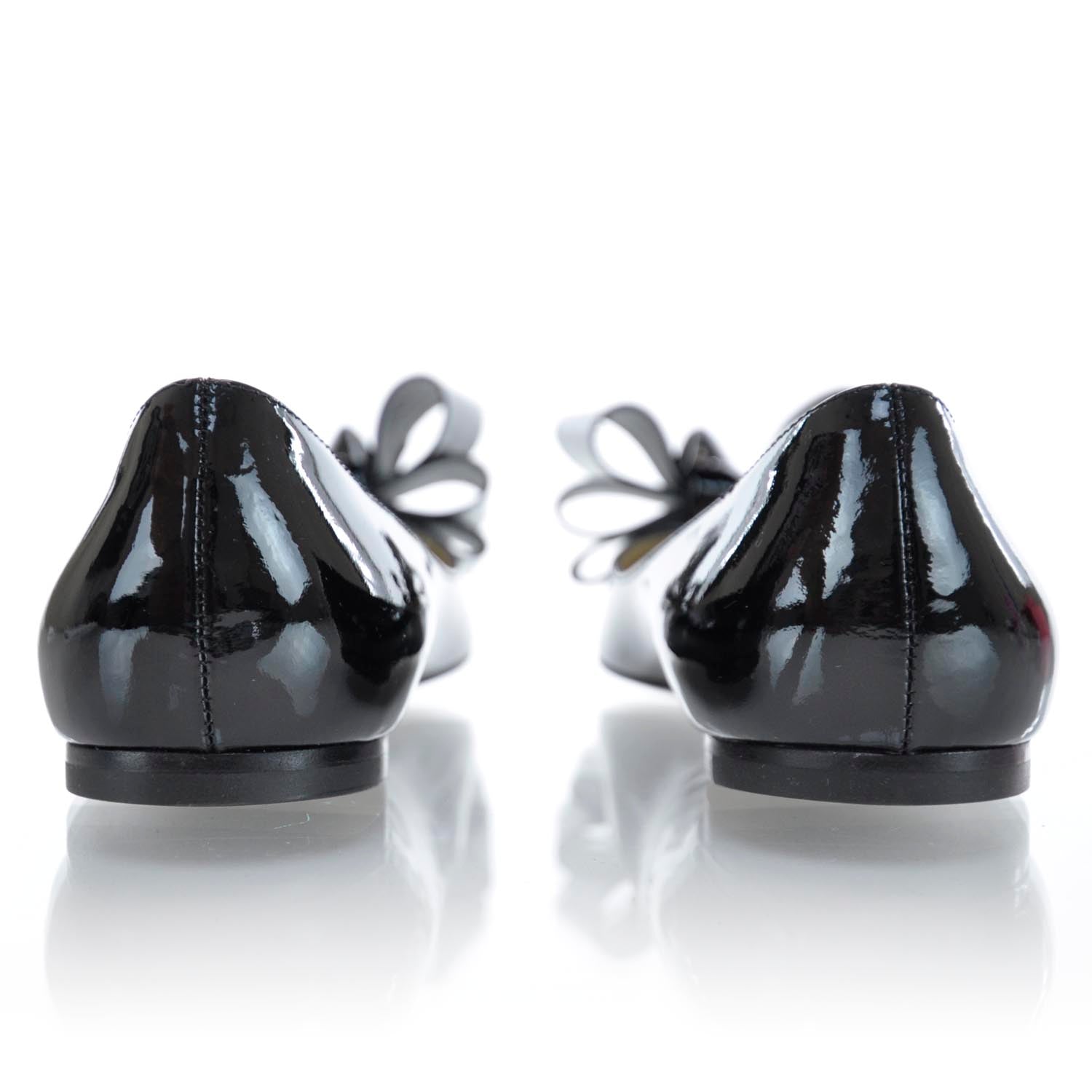 Valentino Garavani Patent Couture Bow Flats 36 Black 2 of 7