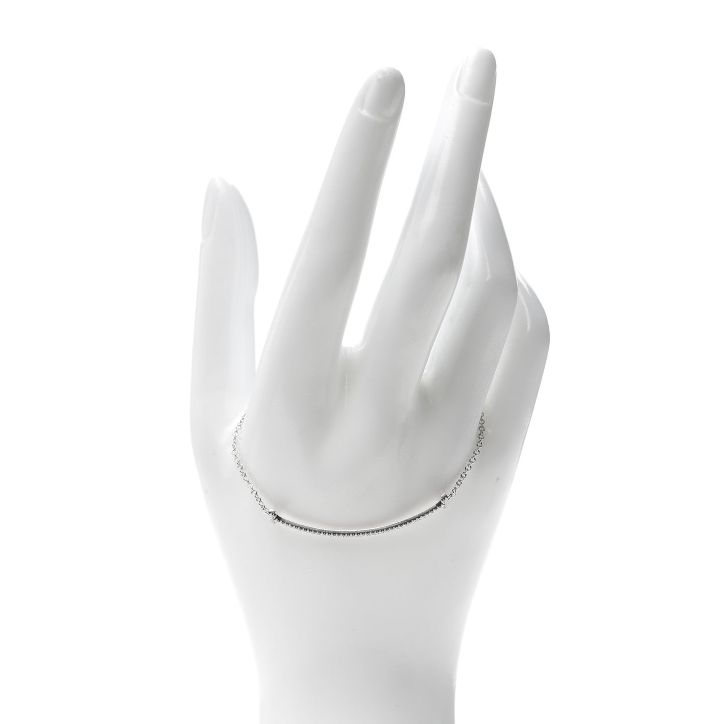18K White Gold Diamond T Smile Bracelet